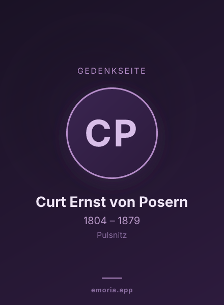 Gedenkportrait von Curt Ernst von Posern
