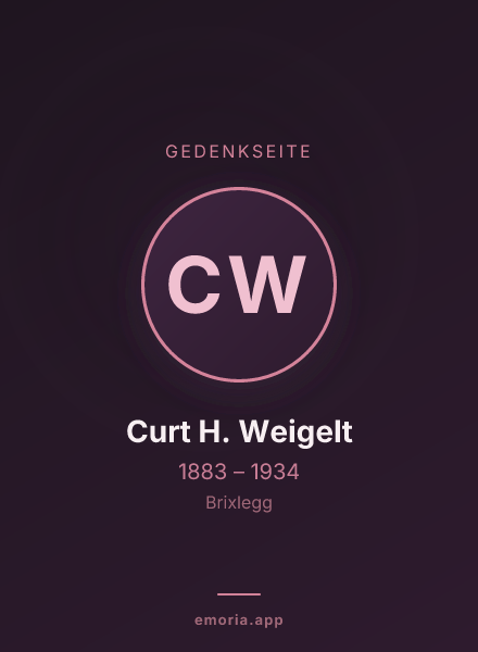 Gedenkportrait von Curt H. Weigelt