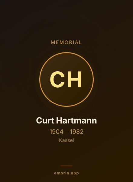 Memorial portrait of Curt Hartmann
