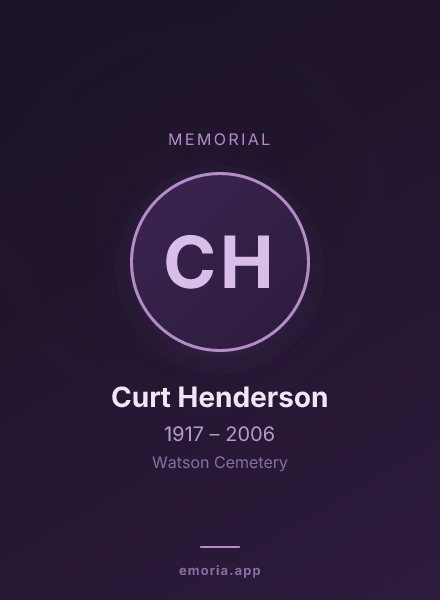Memorial portrait of Curt Henderson