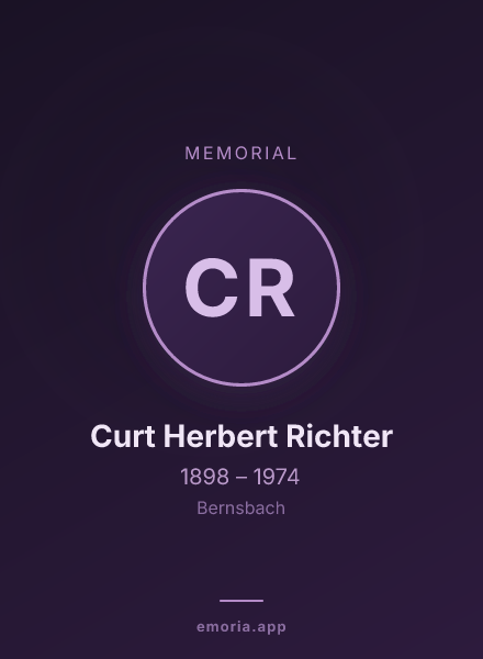 Memorial portrait of Curt Herbert Richter
