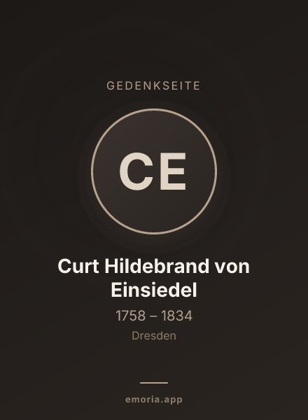 Gedenkportrait von Curt Hildebrand von Einsiedel