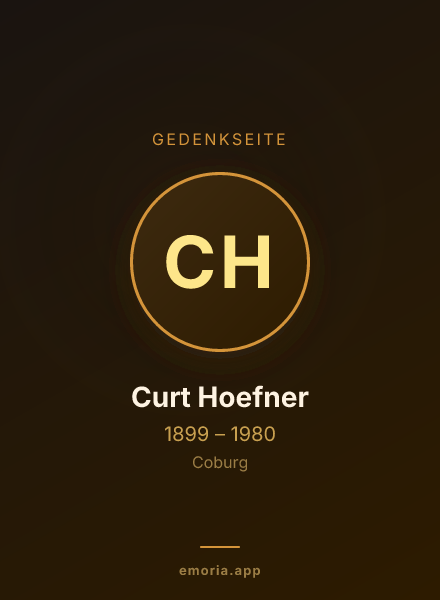 Gedenkportrait von Curt Hoefner
