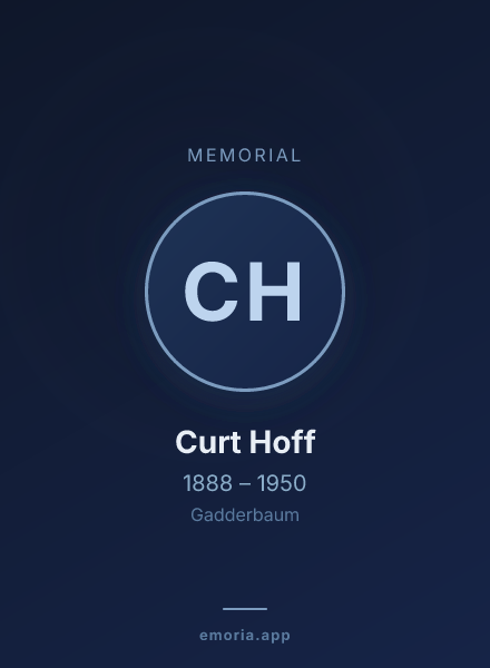 Memorial portrait of Curt Hoff