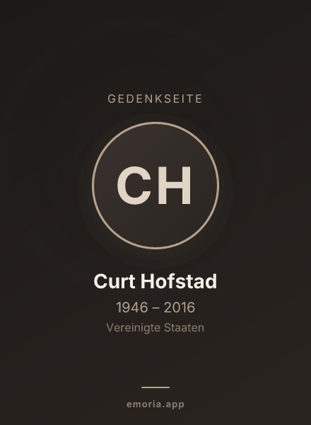 Gedenkportrait von Curt Hofstad