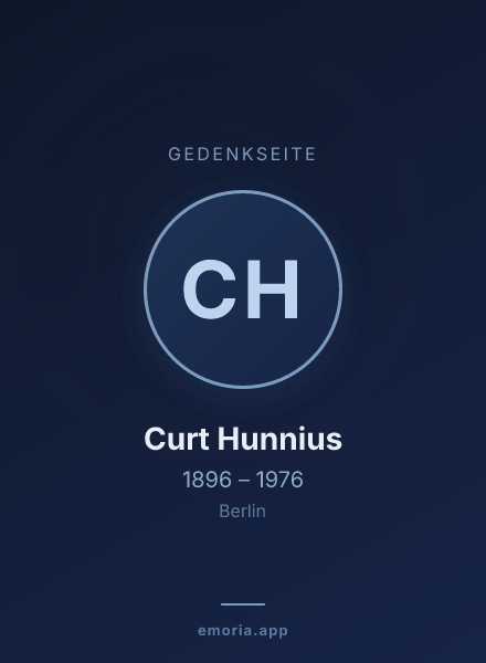 Gedenkportrait von Curt Hunnius