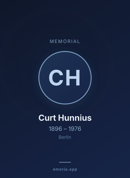 Memorial portrait of Curt Hunnius
