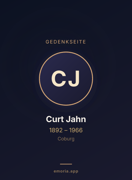 Gedenkportrait von Curt Jahn