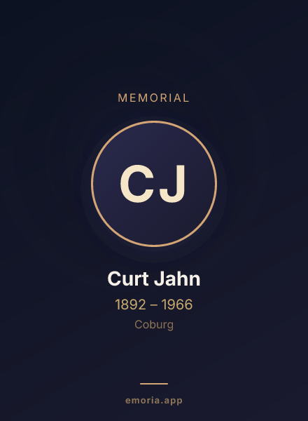 Memorial portrait of Curt Jahn