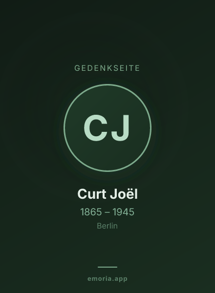 Gedenkportrait von Curt Joël