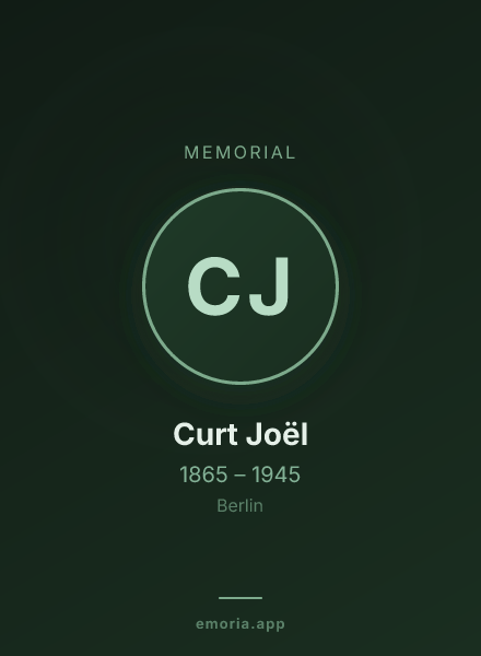 Memorial portrait of Curt Joël