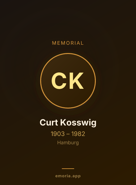 Memorial portrait of Curt Kosswig