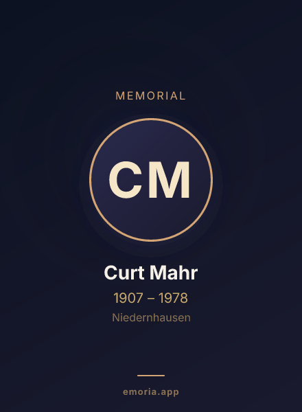 Memorial portrait of Curt Mahr