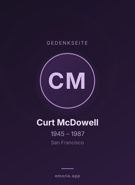 Gedenkportrait von Curt McDowell