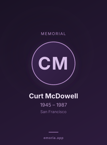 Memorial portrait of Curt McDowell