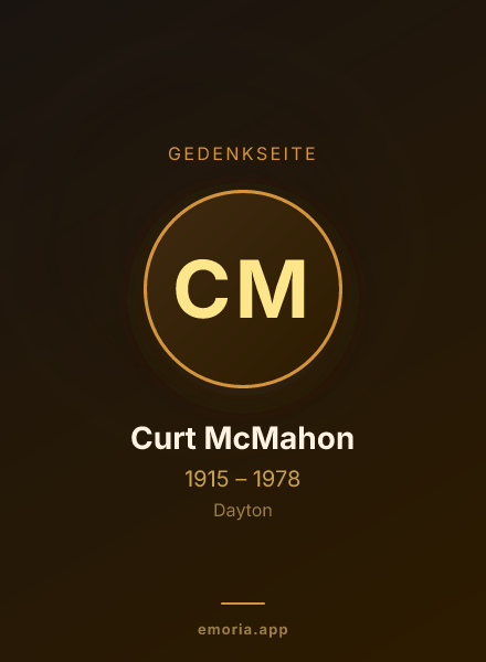 Gedenkportrait von Curt McMahon