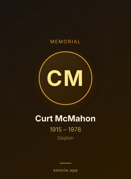 Memorial portrait of Curt McMahon