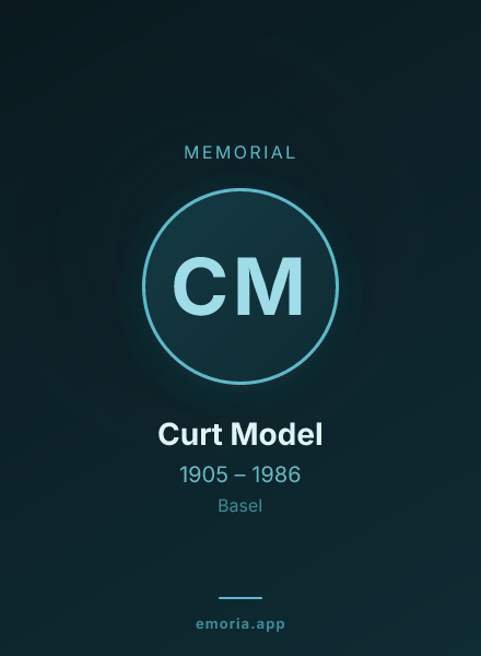 Memorial portrait of Curt Model