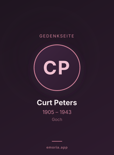 Gedenkportrait von Curt Peters