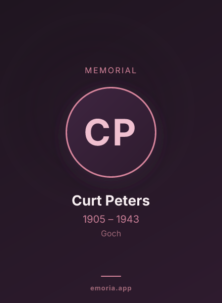 Memorial portrait of Curt Peters