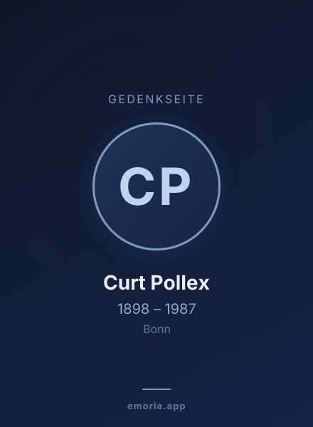 Gedenkportrait von Curt Pollex