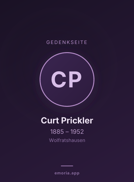 Gedenkportrait von Curt Prickler