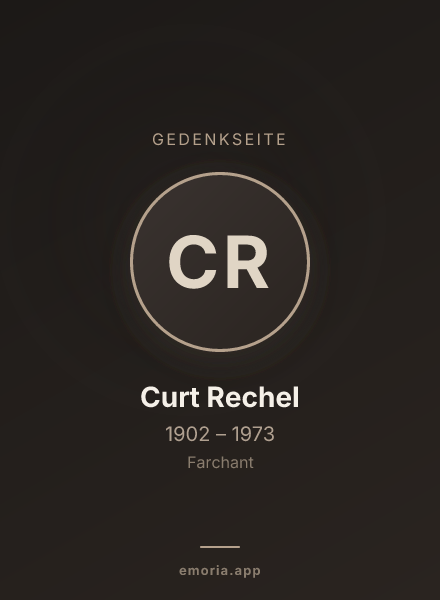 Gedenkportrait von Curt Rechel