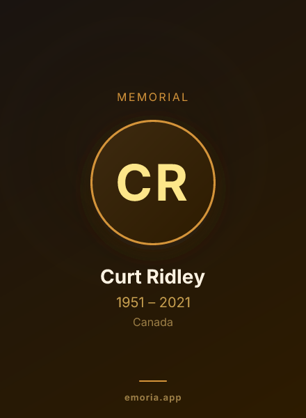 Memorial portrait of Curt Ridley