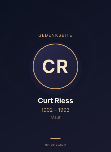 Gedenkportrait von Curt Riess