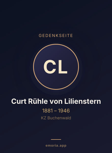 Gedenkportrait von Curt Rühle von Lilienstern