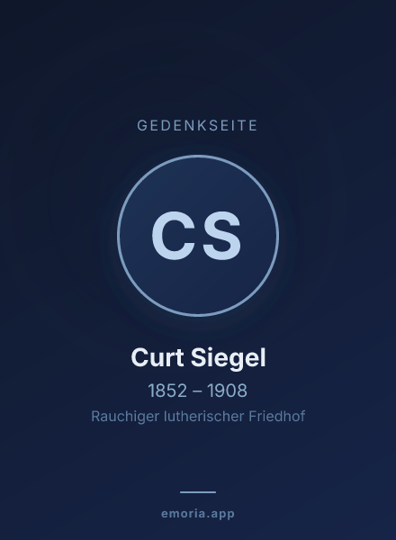 Gedenkportrait von Curt Siegel