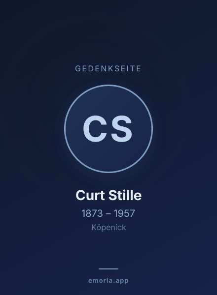 Gedenkportrait von Curt Stille