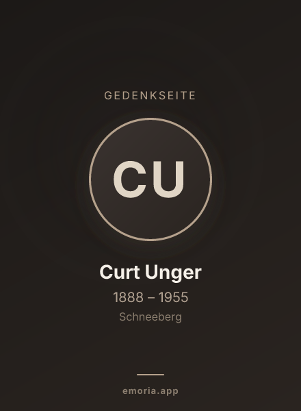 Gedenkportrait von Curt Unger
