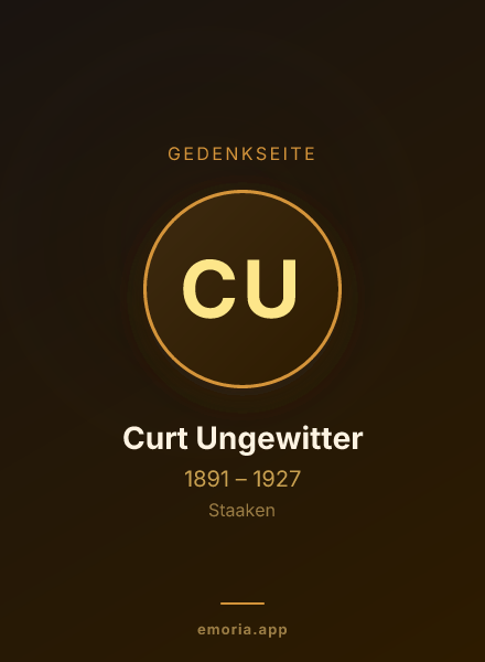 Gedenkportrait von Curt Ungewitter