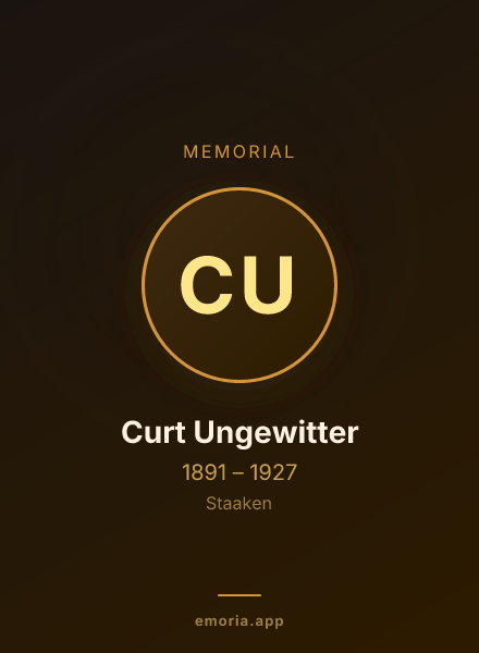 Memorial portrait of Curt Ungewitter