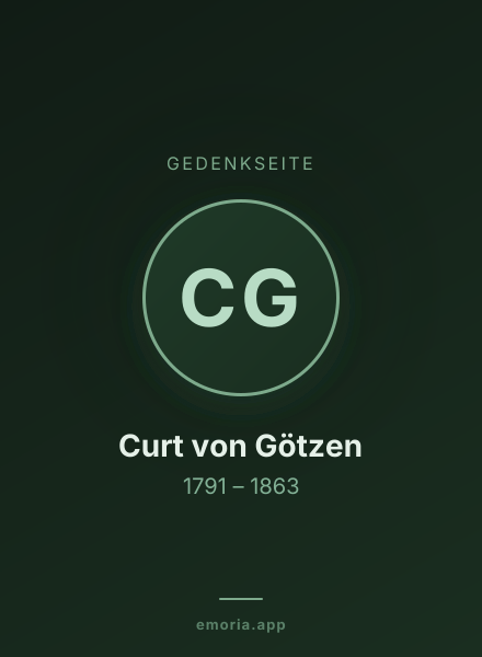 Gedenkportrait von Curt von Götzen