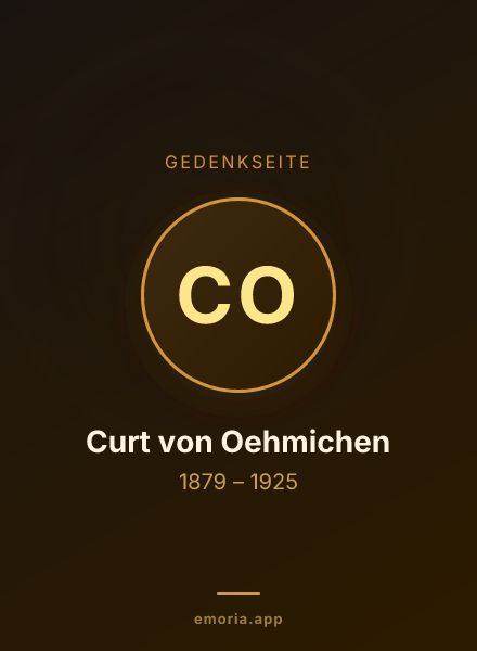 Gedenkportrait von Curt von Oehmichen