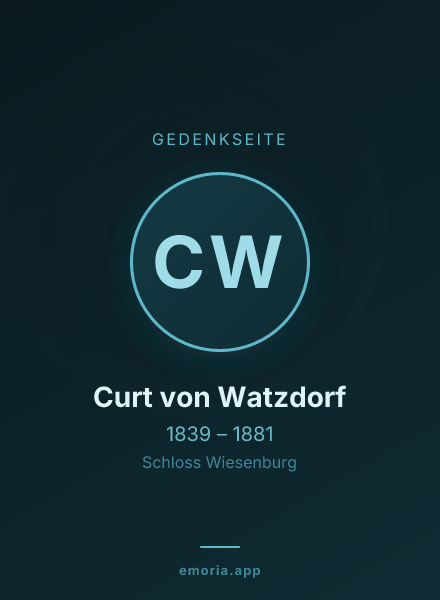 Gedenkportrait von Curt von Watzdorf