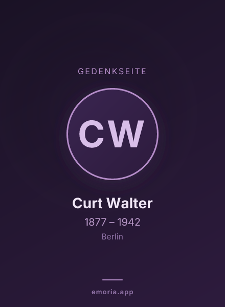 Gedenkportrait von Curt Walter