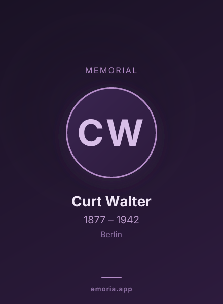 Memorial portrait of Curt Walter