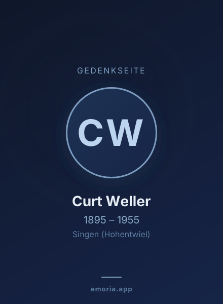 Gedenkportrait von Curt Weller