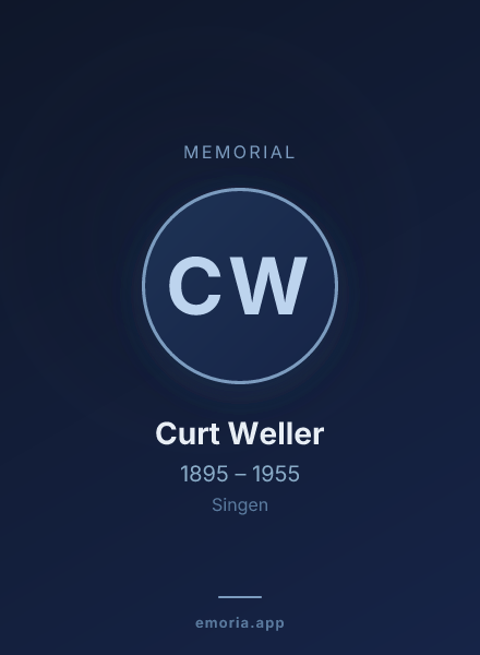 Memorial portrait of Curt Weller
