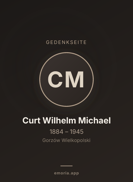 Gedenkportrait von Curt Wilhelm Michael