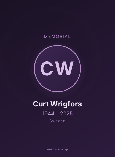 Memorial portrait of Curt Wrigfors
