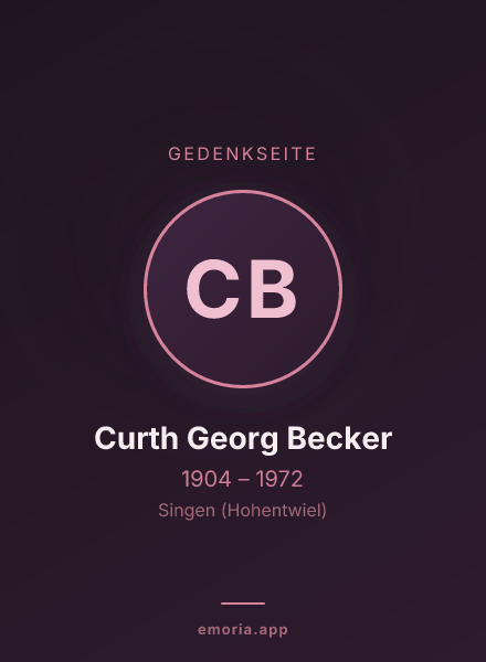 Gedenkportrait von Curth Georg Becker