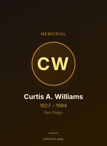 Memorial portrait of Curtis A. Williams