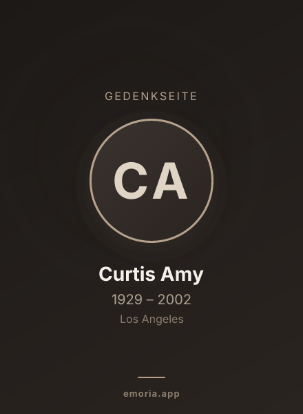 Gedenkportrait von Curtis Amy