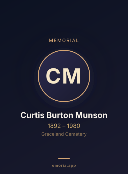 Memorial portrait of Curtis Burton Munson