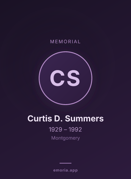 Memorial portrait of Curtis D. Summers