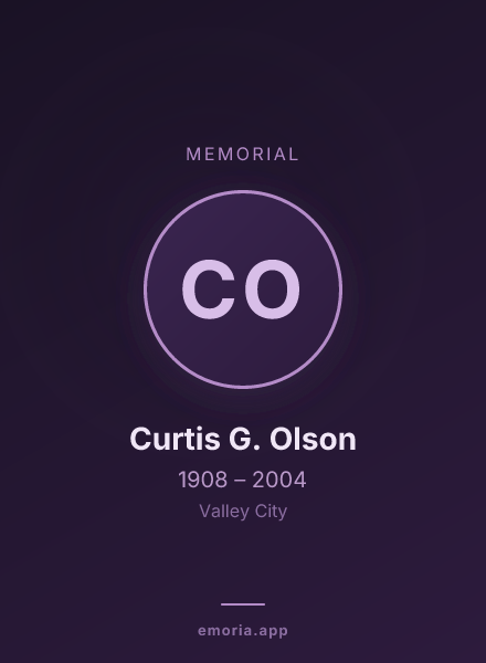 Memorial portrait of Curtis G. Olson